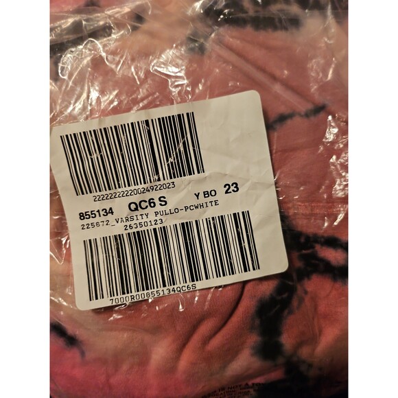 VS PINK VARSITY PULLOVER TEE HOODIE MISTY ROSE TIE DYE - Picture 6 of 6